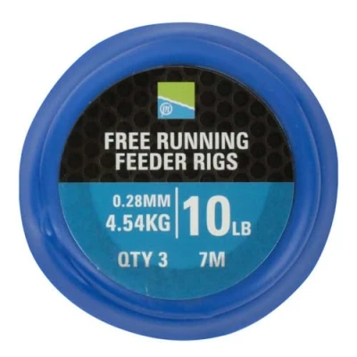 Abbildung von Preston Free Running Feeder Rigs 0,28mm (4,54kg) (3 Stück) Friedfisch Vorfächer