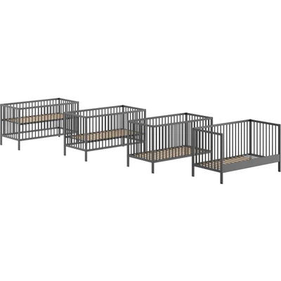 Abbildung von Vipack DINO Baby /Juniorbett 70 x 140 cm, höhenverst. Lattenrost, Buche massiv anthrazit lackiert