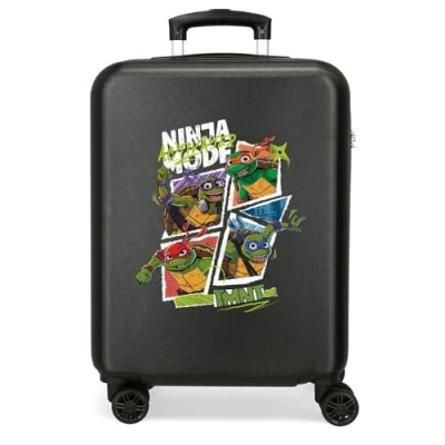 Abbildung von Joumma Ninja turtles Kabinenkoffer, Schwarz, 38 x 55 20 cm, starr, 2 kg, seitlicher Kombinationsverschluss, ABS, 35 l, Handgepäck, Talla única, Kabinenkoffer