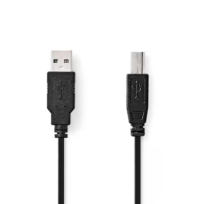 Abbildung von NEDIS USB Kabel 2.0 2.00 m A Stecker B 480 Mbps Vernickelt rund PVC Schwarz Box