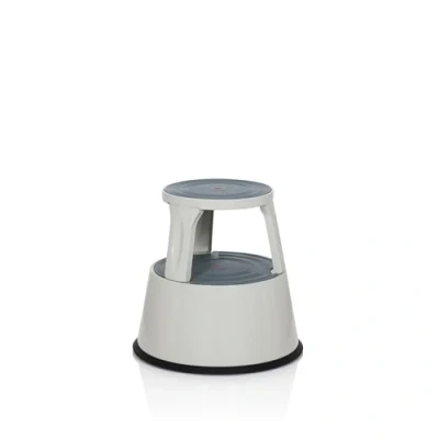 Abbildung von hjh OFFICE Tritthocker TIO M II Metall Elefantenfuß, Höhe 42 cm, bis 150kg belastbar, mit Rollen 830008 Hellgrau