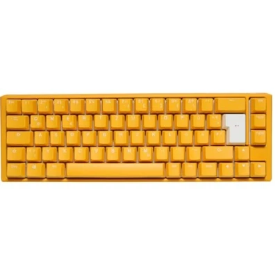 Abbildung von Ducky One 3 Yellow Mechanische Gaming Tastatur Deutsches Layout im SF Format (65% Keyboard) mit Cherry MX Silent Red Switches, Hot Swap fähig (Kailh Sockeln) und RGB Beleuchtung
