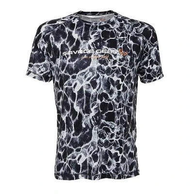 Abbildung von Savage Gear Night UV T Shirt Black Waterprint L Angelshirt
