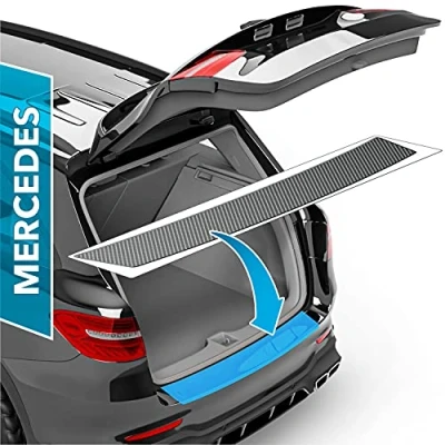 Abbildung von uProtect Auto Ladekantenschutz Folie für Mercedes Benz C Klasse Limousine W206 I 2021 2025 Stoßstangenschutz, Kratzschutz, Lackschutzfolie Carbon Optik Selbstklebend