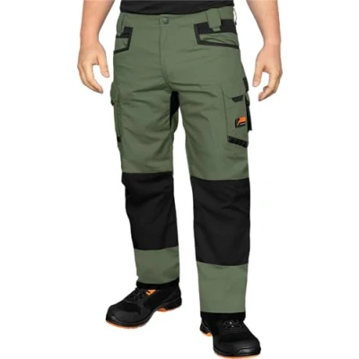 Abbildung von ACE Constructor Herren Arbeitshose lang Männer Arbeitshosen mit Stretch Bund, Cargo &amp; Kniepolster Taschen Oliv 66
