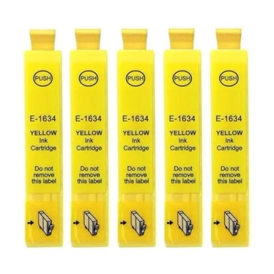 Abbildung von Inkpro 5 Druckerpatronen kompatibel mit Epson T1634, T16XL Yellow für Workforce WF 2010, 2110, 2510, 2520, 2530, 2540, 2630, 2650, 2660, 2750, 2760