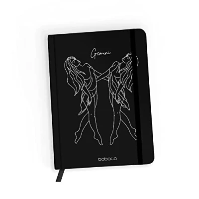 Abbildung von ERT GROUP Original und offiziell lizenziert von Babaco Notizbuch, Muster Zodiac Woman 003 black, mit kariertem Papier, A5