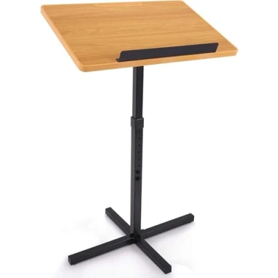 Abbildung von Pyle PLCTND44 Tragbarer Stehpult Podium Ständer, höhenverstellbar, stabil stehend, für Lehrer, Lautsprecher, Vorträge, Klassenzimmer, Präsentationsständer, Laptop /Computer Buchhalter mit schräger