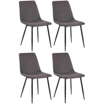 Abbildung von 4er Set Esszimmerstühle Telde Stoff, dunkelgrau