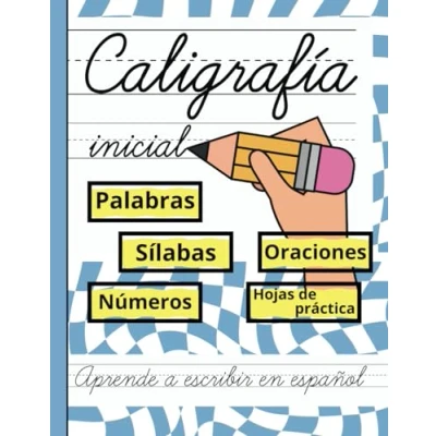 Abbildung von caligrafía Inicial: Libro para aprender a escribir palabras, oraciones, silabas, números Cuaderno de niños en español Iniciación lectoescritura