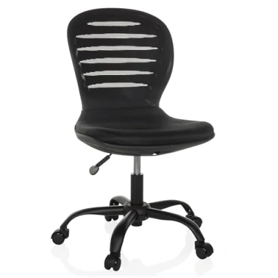 Abbildung von hjh Office Design Bürostuhl CASLA Home Drehstuhl, ergonomisch geformt, Schreibtischstuhl ohne Armlehnen, einfache Montage, Schwarz