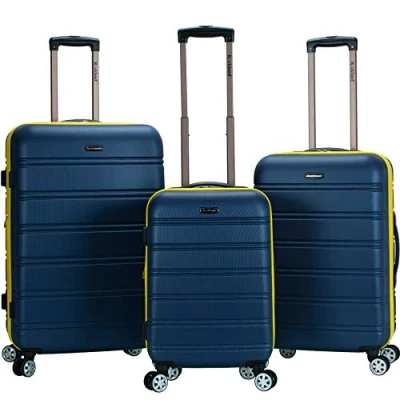 Abbildung von Rockland Melbourne Hardside Erweiterbares Spinner Rad Gepäck, Marineblau, 3 Piece Set (20/24/28), Hartschalen Koffer, erweiterbar