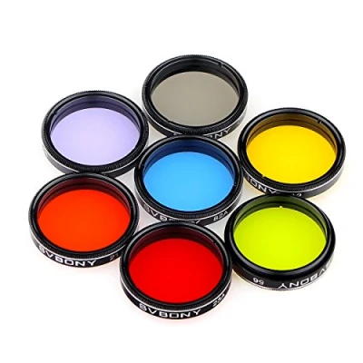 Abbildung von Svbony Filter Set 1.25 Zoll 7 Stück Okular Mondfilter CPL Fünf Farbfilter für Bunten Planet und Mondbeobachtung (7PCS)