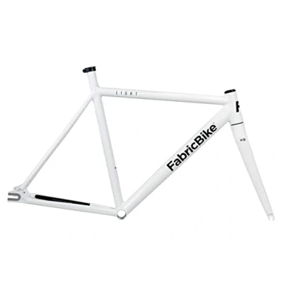Abbildung von FabricBike Light Fixed Gear Fahrrad Rahmen, Single Speed Fixie Aluminium Rahmen und Gabel, 4 Farben, 3 Größen, 2.45 kg (Größe M) (Light White, L 58cm)