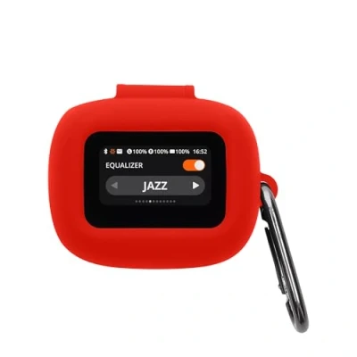 Abbildung von kwmobile Hülle kompatibel mit JBL Live Flex 3 / Buds Beam Kopfhörer Silikon Schutzhülle Etui Case Cover Schoner in Rot