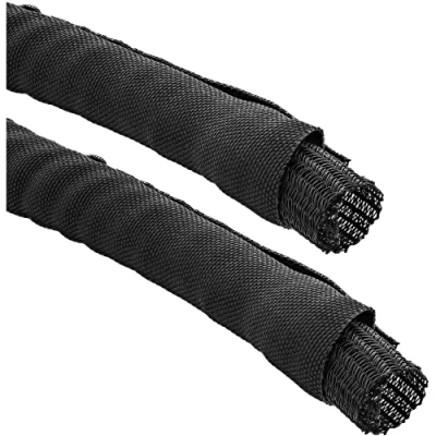 Abbildung von InLine 59991A Kabelkanal, Geflechtschlauch mit Polyestergewebemantel, selbstverschließend in schwarz, 10mm Durchmesser , 1m