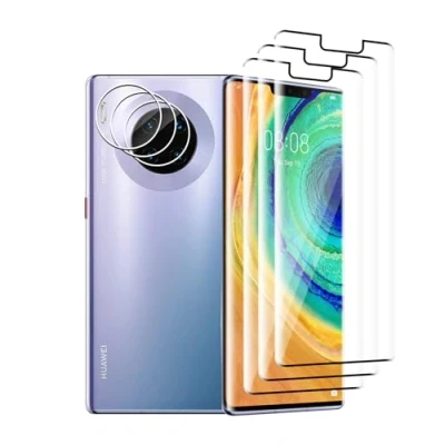 Abbildung von Ydiciv 3+3 Stück Schutzfolie für Huawei Mate 30 Pro Panzer Schutz Glas, 3 Stücke panzerfolie und Kamera 9H Härte, HD Klar Schutzglas, No Bubble,