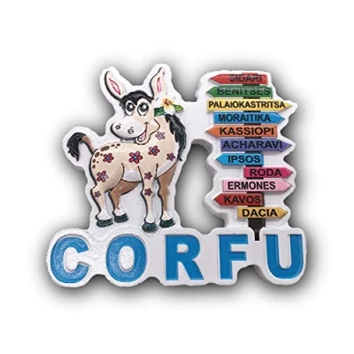 Abbildung von 3D Korfu Griechenland Kühlschrankmagnet Tourist Travel Souvenirs Handgemachte Harz Handwerk Magnetics Home Küche Dekoration Sammlung Geschenk