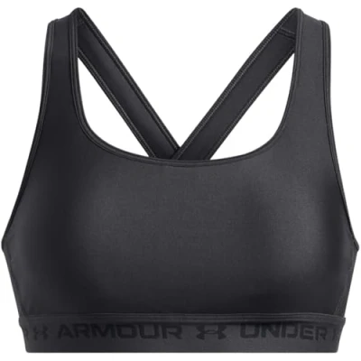 Abbildung von Under Armour Crossback Sportbh mit mittlerer Stützkraft, Damen, Größe: XXL, Jet gray/black
