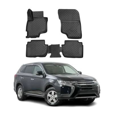 Abbildung von OMAC 4907444F Fußmattensatz Gummi, TPE (thermoplastischer Elastomer) 4 schwarz MITSUBISHI: OUTLANDER 3