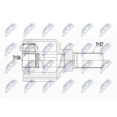 Abbildung von NTY NPW PE 040 Gelenksatz Getriebeautomatik 6 Gang Vorderachse links PEUGEOT: 308 SW 2