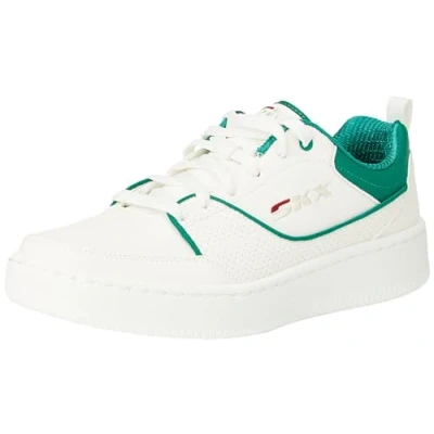 Abbildung von Skechers Herren Sport Court 92 Ottoman Platform, White Duraleather Green Trim, 47.5 EU