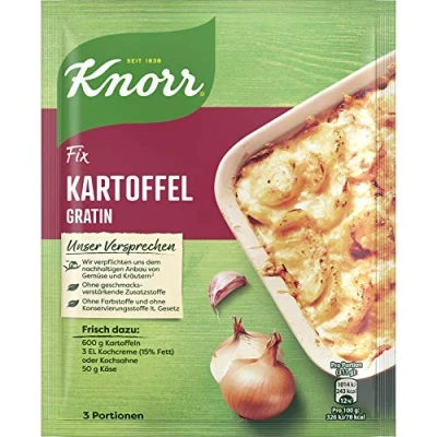 Abbildung von Knorr Fix Würzmischung Kartoffel Gratin für einen leckeren Auflauf mit natürlichen Zutaten 3 Portionen