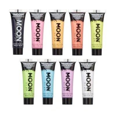 Abbildung von Moon Glow, Pastell Neon UV Gesichts und Körperfarbe, 12 ml, inklusive Schlüsselanhänger (10 Stück (1 Stück))