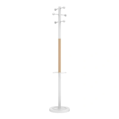 Abbildung von UNILUX Garderobenständer ACCESS, 175 cm, mit Schirmständer, weiß und buche