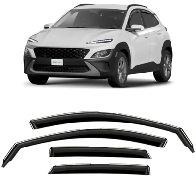 Abbildung von СLIM Art Windabweiser für/kompatible mit Hyundai Kona 18 22 SUV. Autofenster Regenschutz, Regenabweiser, Integrierte Deflektoren, 4 Stück