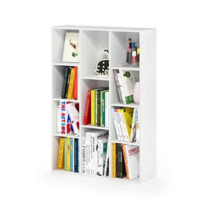Abbildung von Furinno Luder 11 Cube Wende Bücherregal mit offenem Regal, Weiß