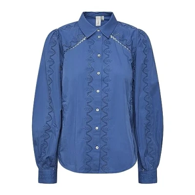 Abbildung von YAS Kenora LS S NOOS Hemdbluse, Damen, Größe: Medium, Federal blue