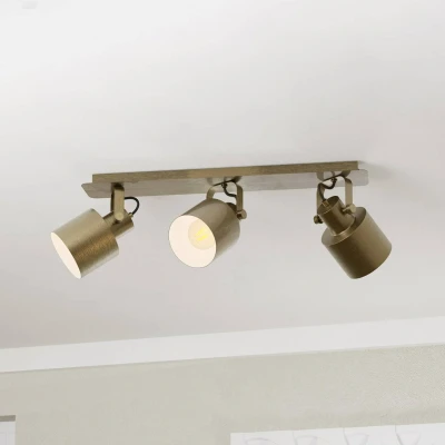 Abbildung von Eglo 43819 Spotleuchte SOUTHERY Stahl creme gold gebürstet, weiss E27 3X40W L:70cm B:11cm H:21cm dimmbar