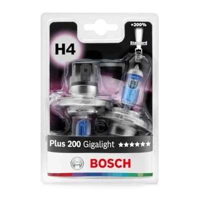 Abbildung von Bosch H4 Plus 200 Gigalight Lampen 12 V 60/55 W P43t 2 Stücke