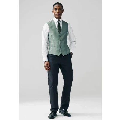 Abbildung von Next Regular FIT Textured Anzugweste, Herren, Größe: 48xR, Green
