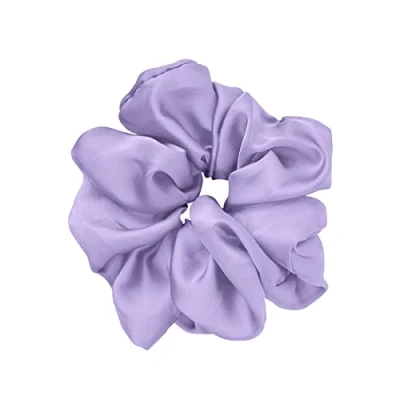 Abbildung von JeoPoom Seide Haargummi, Haare Ringe, Haargummis Elastische Haarbänder Pferdeschwanz, für den Haarschmuck Damen und Mädchen(Violett)