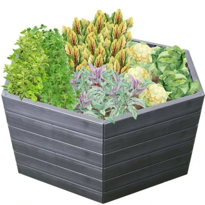Abbildung von Garantia Ergo Hochbeet XL 75 Wood, inkl. Flora Wassersparsystem Blumentopf, Hochbeete für Garten, Pflanzkübel Groß Außen, Blumenkasten, Blumentopf Hoch, Blumenkübel, Blumenkübel Outdoor