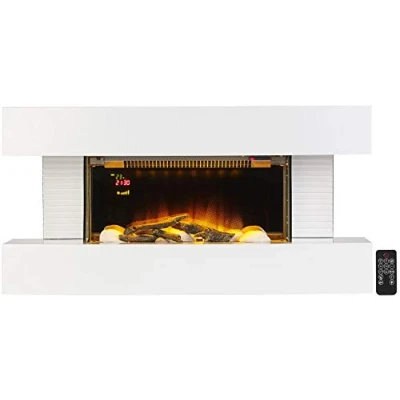 Abbildung von Carlo Milano Wandkamin: Design Elektrokamin, 3D Flammeneffekt, Wandmontage, 2.000 Watt, 81 cm (Elektro Wandkamin, Elektrischer Kaminofen echter Flamme)