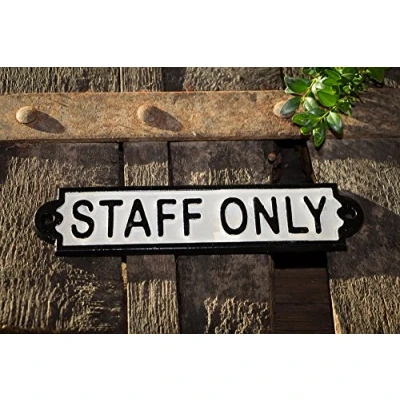 Abbildung von Antikas Schild Eisen Gusseisen Staff Only keinen Zutritt Türschild Mitarbeiterzugang