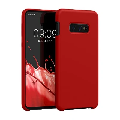 Abbildung von kwmobile Hülle kompatibel mit Samsung Galaxy S10e Silikon Handy Case Handyhülle weiche Oberfläche kabelloses Laden Klassisch Rot