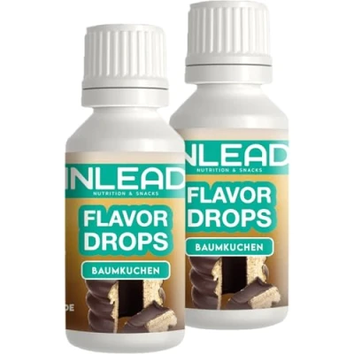 Abbildung von INLEAD Flavor Drops Zuckerfrei &amp; Kalorienfrei Aromatropfen für Speisen Getränke Vielseitig einsetzbar Top Geschmack Vegan 2x 30ml (Baumkuchen)