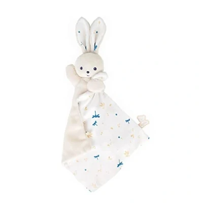 Abbildung von Kaloo Weiches Stoffquadrat Kuscheltier Weißes Kaninchen Plüschtier Baby Quadratisch 18 x cm Weiß Umweltverträgliches Material FSC Geschenkbox Ab Geburt, K972000