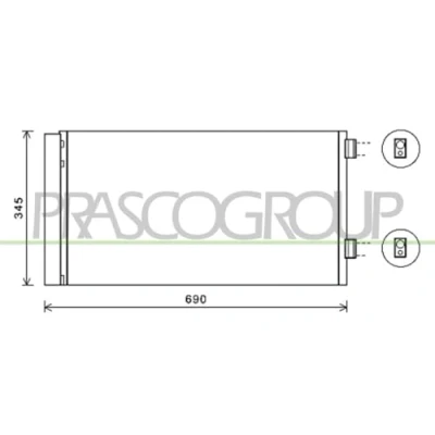 Abbildung von PRASCO MN308C003 Klimakondensator mit Trockner 13 Aluminium 615 R 134a MINI: Schrägheck, Clubman, Countryman