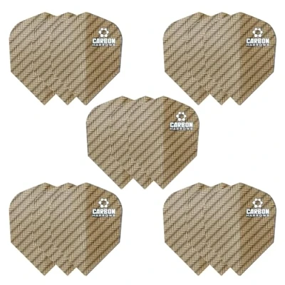 Abbildung von Harrows Carbon Dart Flights 5 x Sets Darts (15 insgesamt) I 100 Mikron Premium Extra Strong Made in UK Professionelles Dartzubehör Gold