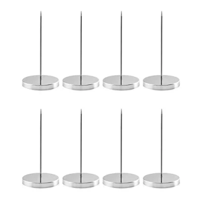 Abbildung von QWORK Zettelspießer Memo Halter, Zettelhalter Bon Aufspießer für Zettel Note Papier Beleg, 14 cm, 8 Stücke, Silber
