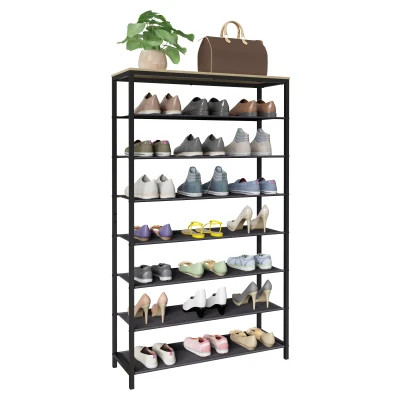 Abbildung von VCM Schuhregal Metall Holz Schuhablage 7 Fächer Taliro