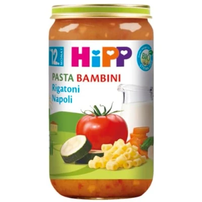 Abbildung von HiPP Bio Menüs ab 12. Monat Pasta Bambini, Rigatoni Napoli, 250g, 6er Pack (6x250g)
