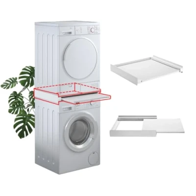 Abbildung von Superior Electronics Tower Pro Waschmaschinen und Trockner Übereckkit, Ständer zum Stapeln von Waschmaschine Trockner, mit herausziehbarem Regal SUPSLW001 [Energieeffizienzklasse A+++]
