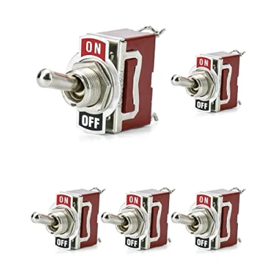 Abbildung von QWORK® 5 Stück Hochleistungs Kupfer Kippschalter Toggle Switch SPST 2 Terminal Pin EIN/AUS 20A 125V / 15A 250V zum Auto KFZ LKW Boot