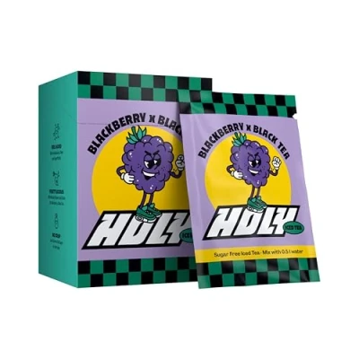 Abbildung von HOLY Iced Tea® 10er Probier Box &#039;Blackberry x Black Tea&#039; mit Brombeer Geschmack Pulver 10 Portionen Antioxidantien &amp; Superfoods Zuckerfreier Eistee Vegan 100% natürlichen Fruchtaromen